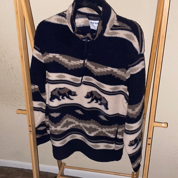 Old Navy Other - Cozy Patterned Sherpa Quarter-Zip Sweatshirt